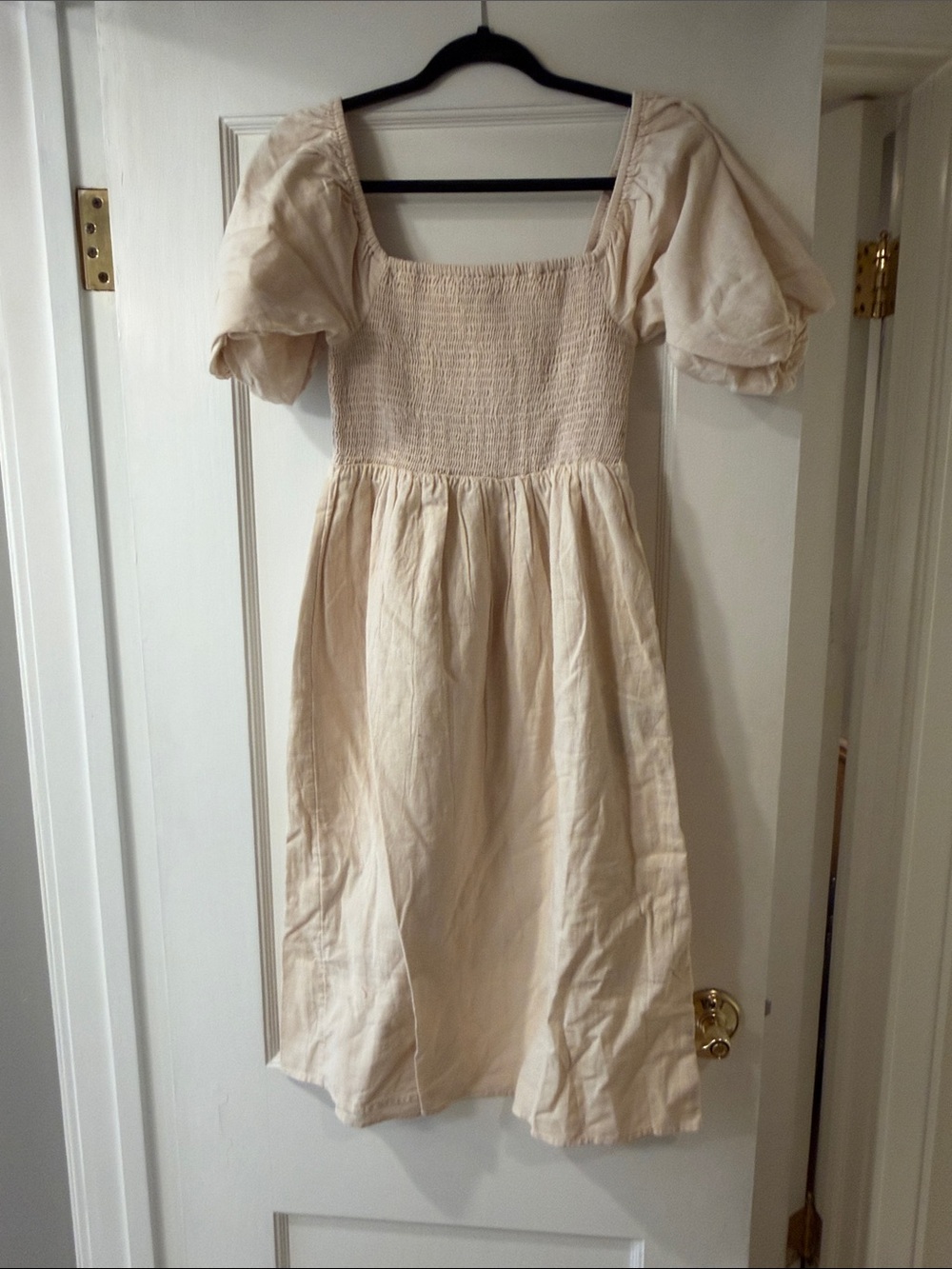7 For All Mankind Cream Smocked Knit Top